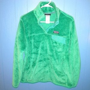 Green Patagonia Button Up Fleece